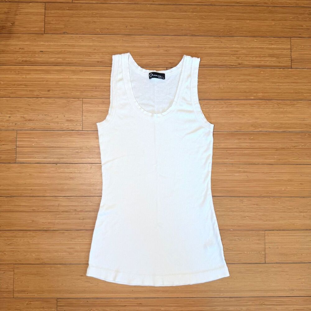 Crown Jewel Cream Scoop Neck Tunic Tank M Made in USA Soft Minimalist